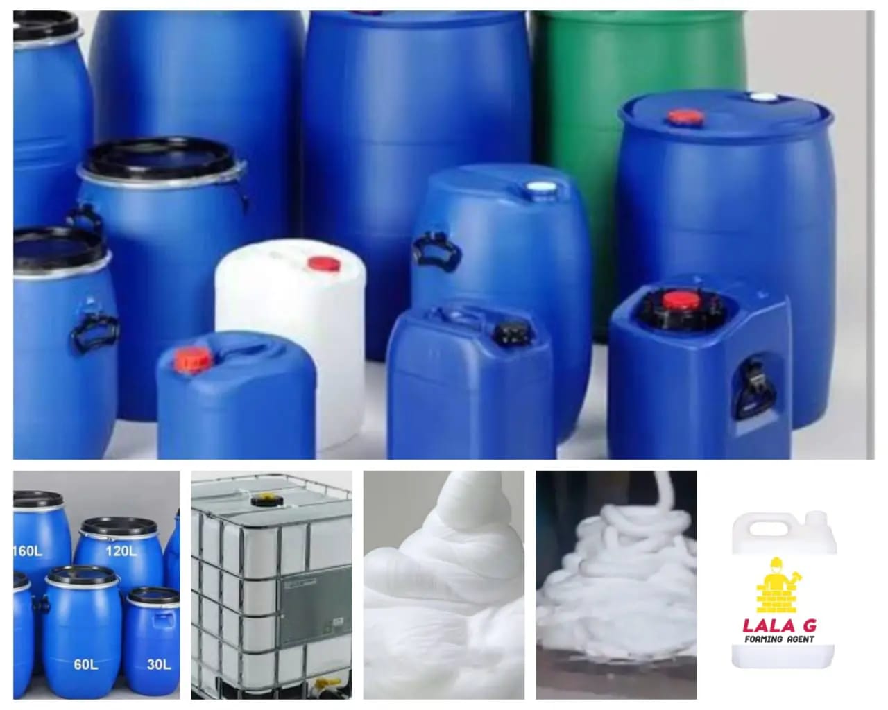 Complete range of chemical drums and Lala G foaming agent products